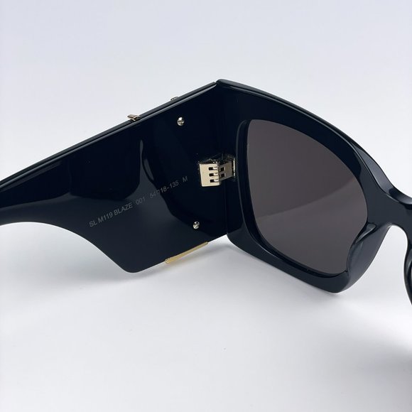 Saint Laurent SLM119 BLAZE 001 Sunglasses Black Grey Oversized Cat Eye Women - Picture 14 of 15